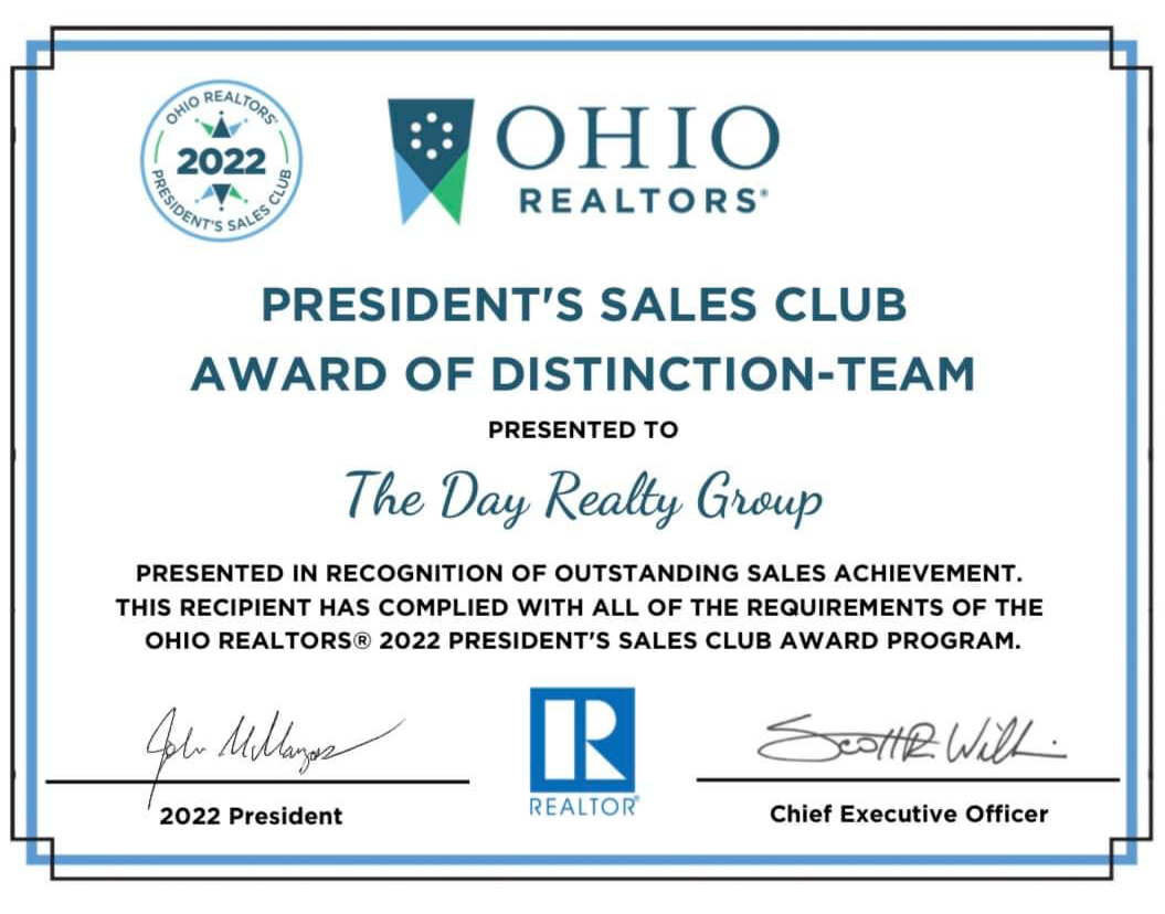 Ohio realtor President's Sales Club Award